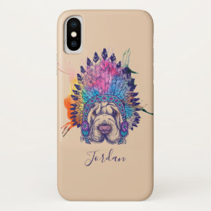 Capa Para iPhone Da Case-Mate O chefe indiano do nativo americano de Sharpei
