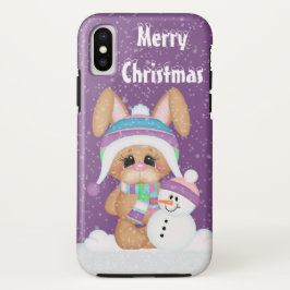 Capa Para iPhone Da Case-Mate O coelho e o boneco de neve do Natal adicionam o