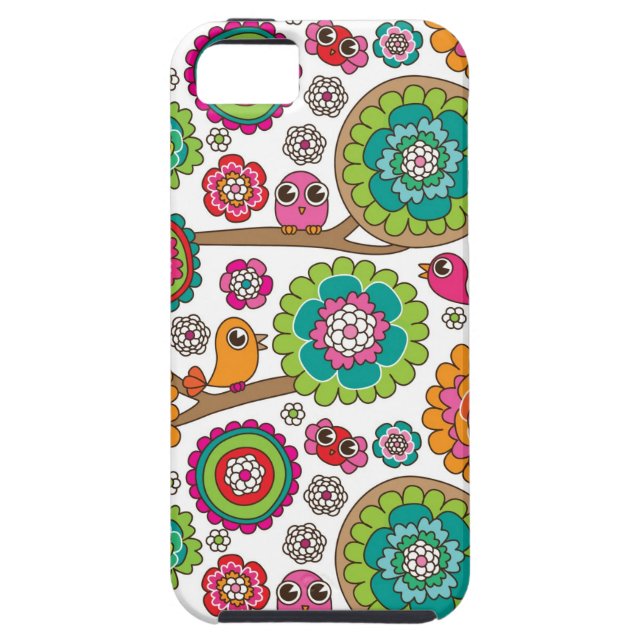 Capa Para iPhone, Case-Mate o doodle floresce o teste padrão do fundo (Traseira)