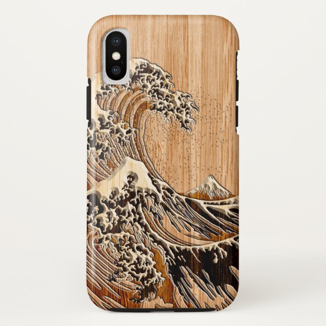 Capa Para iPhone, Case-Mate O estilo de Excelente Hokusai Wave Bamboo (Verso)