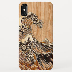 Capa Para iPhone Da Case-Mate O Excelente Hokusai Wave Bamboo Wood Inlay Style