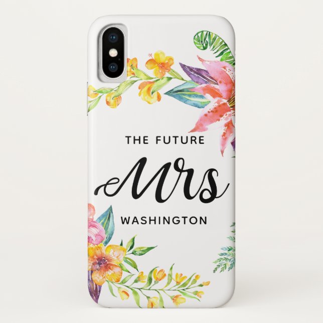 Capa Para iPhone, Case-Mate O Futuro das Flores Tropicais Sra. Script (Verso)