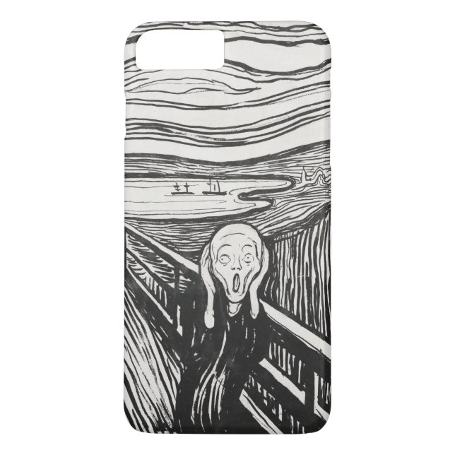 Capa Para iPhone, Case-Mate O Gritar de Edvard Munch Black and White (Verso)