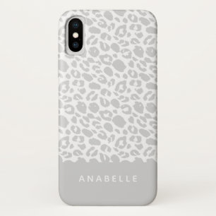 Capa Para iPhone Da Case-Mate O leopardo animal pálido moderno das cinzas e do