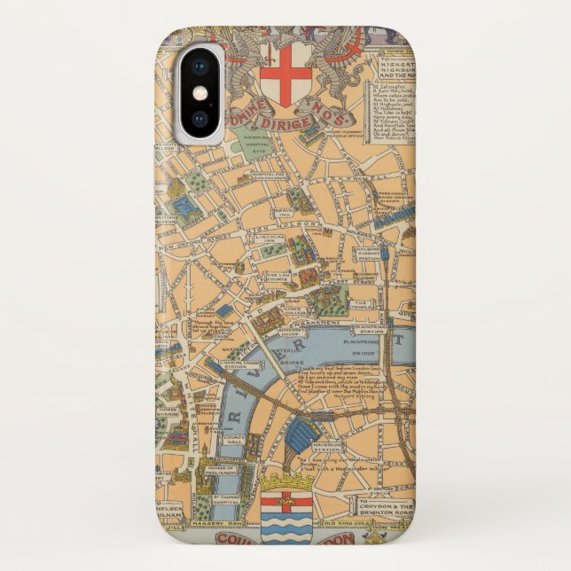Capa Para iPhone, Case-Mate O mapa das crianças de Londres, Inglaterra (Verso)