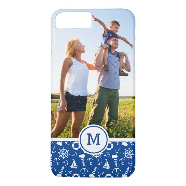 Capa Para iPhone, Case-Mate O mar azul Pattern| adiciona sua inicial (Verso)