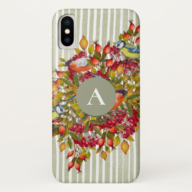 Capa Para iPhone, Case-Mate O outono deixa as aves marinhas personalizadas bot (Verso)