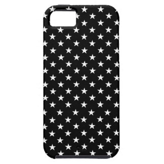 Capa Tough Para iPhone 5 O preto com branco Stars bolinhas