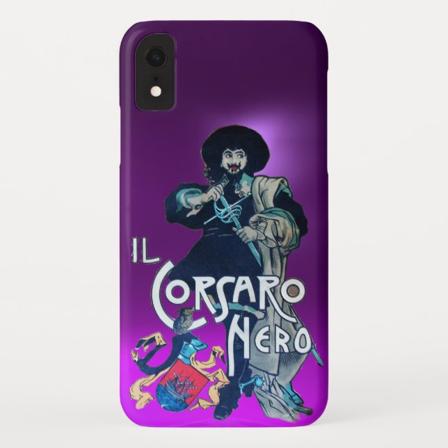 Capa Para iPhone, Case-Mate O Púrpura NEGRO CORSAIR (Verso)