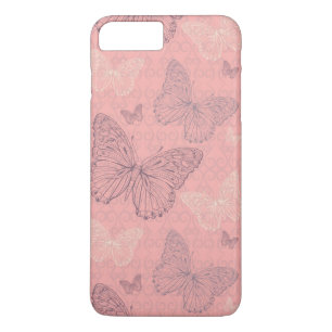 Capa iPhone 8 Plus/7 Plus O rosa da borboleta