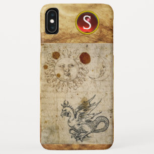 Capa Para iPhone Da Case-Mate O SOL, A LUA E O MONograma do PARCHMENT BASILISK
