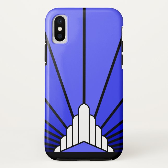 Capa Para iPhone, Case-Mate O sol da arte em azul (Verso)
