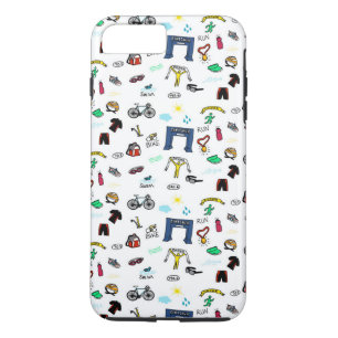 Capa Para iPhone Da Case-Mate O Triathlon Doodles o caso positivo do iPhone 7