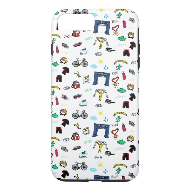Capa Para iPhone, Case-Mate O Triathlon Doodles o caso positivo do iPhone 7 (Verso)