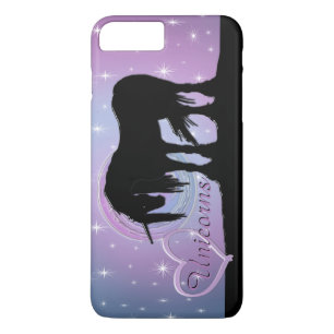 Capa iPhone 8 Plus/7 Plus O Unicórnio Negro Místico (espiral Pastel)
