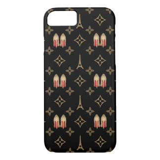 Capa Para iPhone Da Case-Mate O vermelho assenta o monograma do lv dos saltos