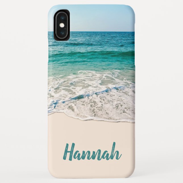 Capa Para iPhone, Case-Mate Ocean Beach Shore Adicione Seu Nome (Verso)