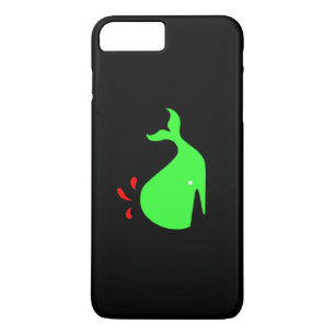 Capa iPhone 8 Plus/7 Plus Ocean Glow_Spouty Whale_Bright Green, Vermelho em