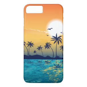 Capa Para iPhone Da Case-Mate Oceano tropical das palmeiras do nascer do sol do