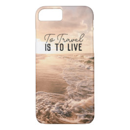 Capa iPhone 8/7 Oferta de fotografia em praia com citação de Viage