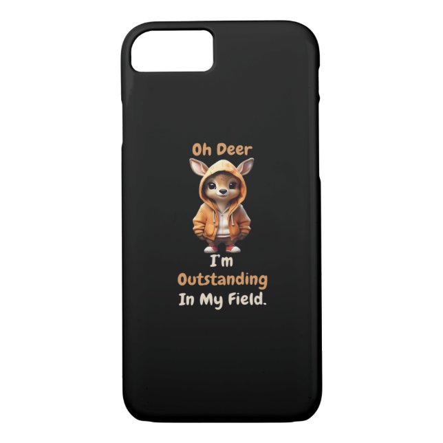Capa Para iPhone, Case-Mate Oh Deer Outstanding In My Field Funny Humor  (Verso)
