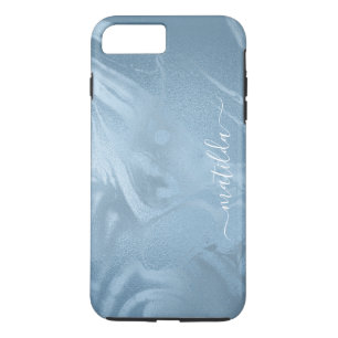 Capa iPhone 8 Plus/7 Plus Olhar de mármore azul de bebê na moda moderno el