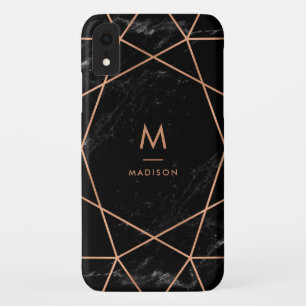 Capa Para iPhone Da Case-Mate Olhar de mármore preto com falso Geometrics