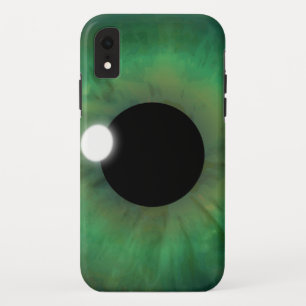 Capa Para iPhone XR Olho legal e assustadorTelefone Verde Olho Íris O