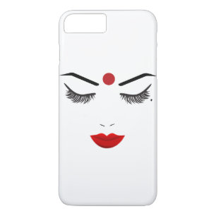 Capa iPhone 8 Plus/7 Plus Olhos Hindu Dot Beauty Face e Maquiagem de Lábios 