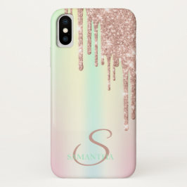 Capa Para iPhone Da Case-Mate Ombre de Glitter Dourado Elegante Rosa
