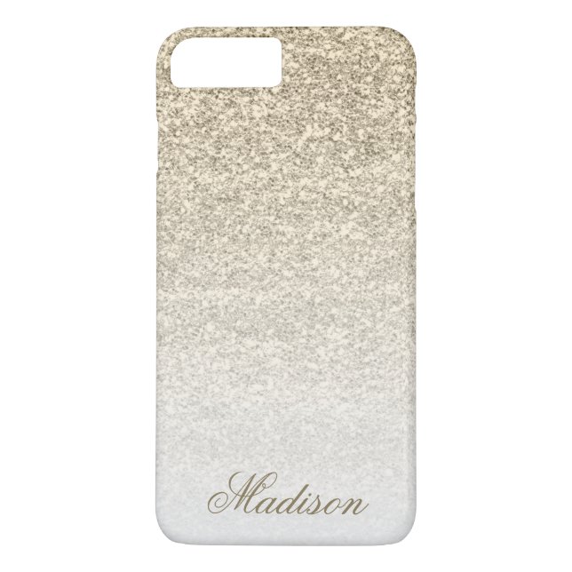 Capa Para iPhone, Case-Mate Ombre Dourada Glitter iPhone 7+ Case (Verso)