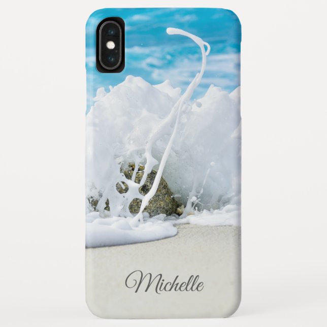 Capa Para iPhone, Case-Mate Onda de Praia Personalizada Nome (Verso)
