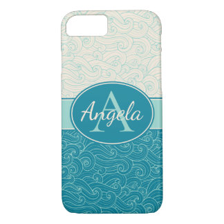 Capa iPhone 8/7 Ondas Aqua Personalizadas