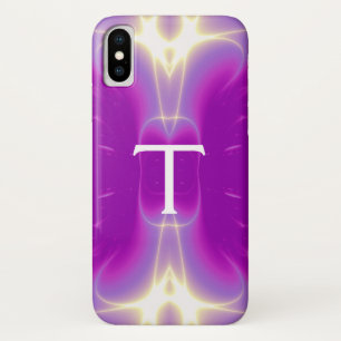 Capa Para iPhone Da Case-Mate ONDAS LUMINOSAS MONOGRAMA rosa violeta roxo