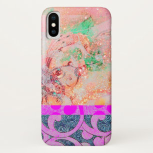 Capa Para iPhone X ONDAS/redemoinhos cor-de-rosa brilhantes do roxo