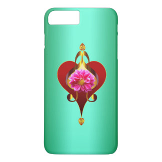 Capa iPhone 8 Plus/7 Plus Ornamentado de Flor do Design e Coração Musical