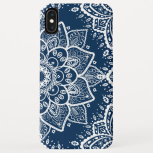 Capa Para iPhone Da Case-Mate Ornamentado White Mandala Em Marinho Azul Fundo