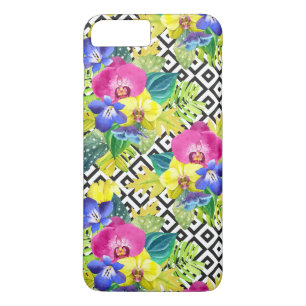 Capa iPhone 8 Plus/7 Plus Orquídea Begonia E Folhas De Palma
