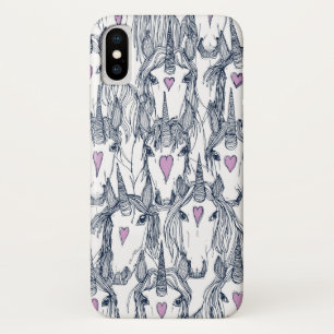 Capa Para iPhone X orquídea branca marinho unicorn