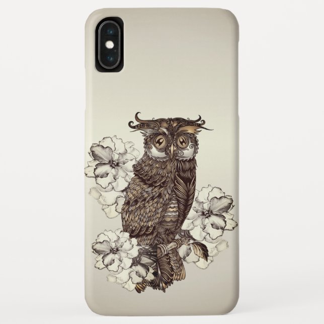 Capa Para iPhone, Case-Mate Orquídeas Creme de Coruja Dourada (Verso)