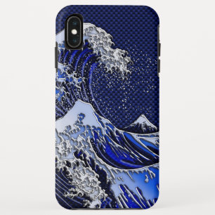 Capa Para iPhone Da Case-Mate Os estilos azuis de carbono do cromo de Onda Hokus