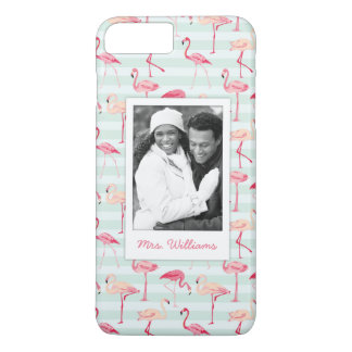 Capa Para iPhone Da Case-Mate Os flamingos em listras da hortelã | adicionam sua