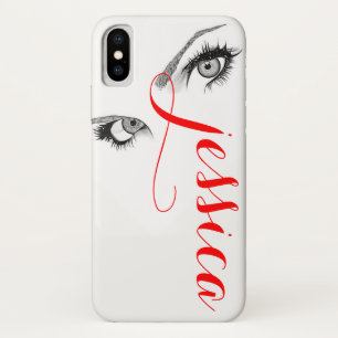 Capa Para iPhone X Os olhos artísticas chiques da mulher