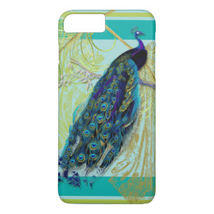 Capa Para iPhone Da Case-Mate Os redemoinhos gravados w n do pavão do vintage