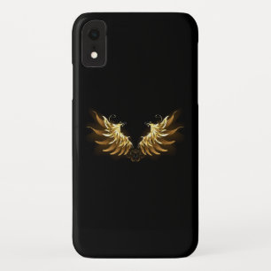 Capa Para iPhone Da Case-Mate Ouro Angel Wings sobre fundo preto