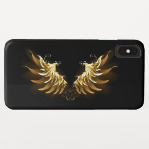 Capa Para iPhone Da Case-Mate Ouro Angel Wings sobre fundo preto
