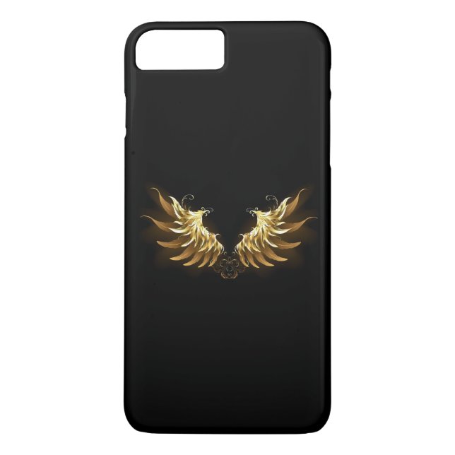 Capa Para iPhone, Case-Mate Ouro Angel Wings sobre fundo preto (Verso)