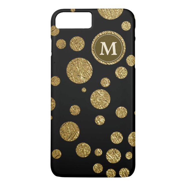 Capa Para iPhone, Case-Mate Ouro bolinhas a preto, personalizado (Verso)