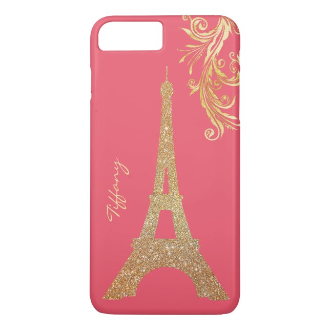 Capa Para iPhone, Case-Mate Ouro Eiffel Torre Personalizado iPhone 7 Plus (Verso)