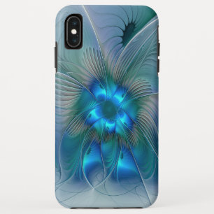 Capa Para iPhone Da Case-Mate Ovinas de Pé, Fractal Turquesa Azul Abstrato